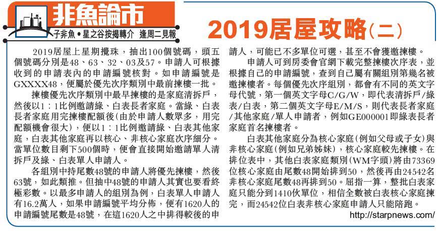 2019 新居屋攻略 (二)